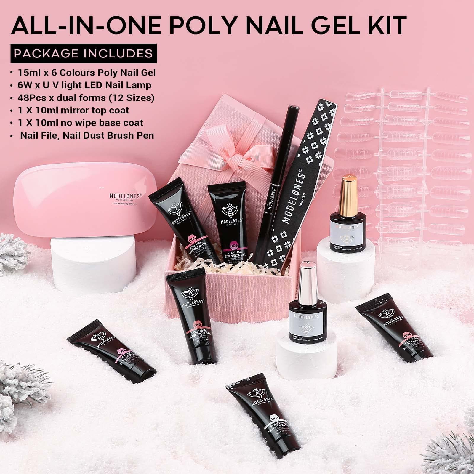 Modelones Poly Nail Gel Set Poly Nail Extension Gel 12 Colors 10G Nude Pink  Romantic Builder Nails Enhancement Gel Kit French Manicure For Starters A -  Imported Products from USA - iBhejo
