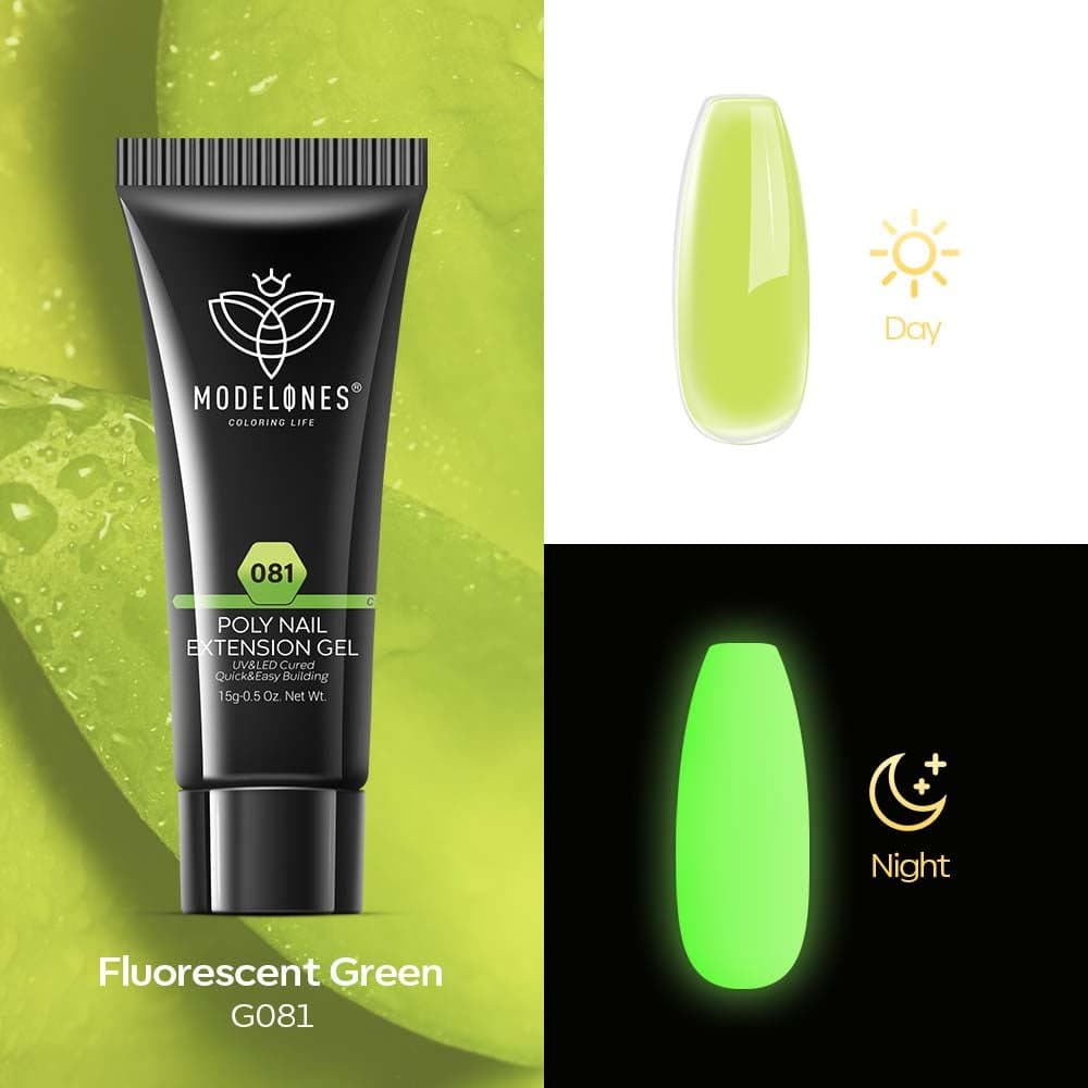 Fluorescent Green - Poly Nail Gel (15g) - MODELONES.com