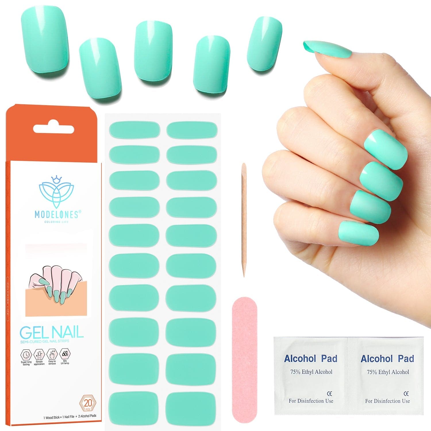 Semicured Gel Stickers UV/LED Required Gel Polish Wraps Fashion Design Gel  Art Stickers for Women