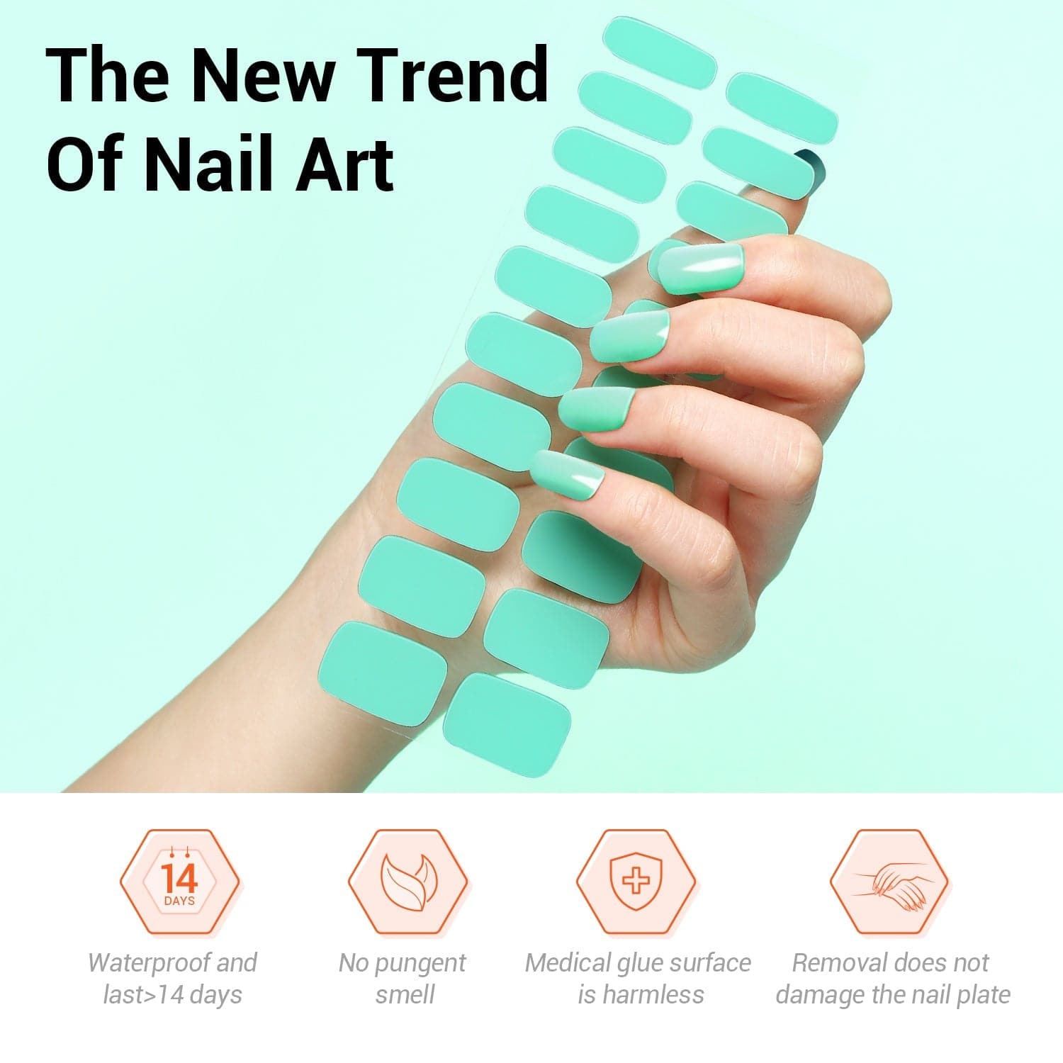 Fluorescent Green - Semi-Cured Gel Nail Strips - MODELONES.com