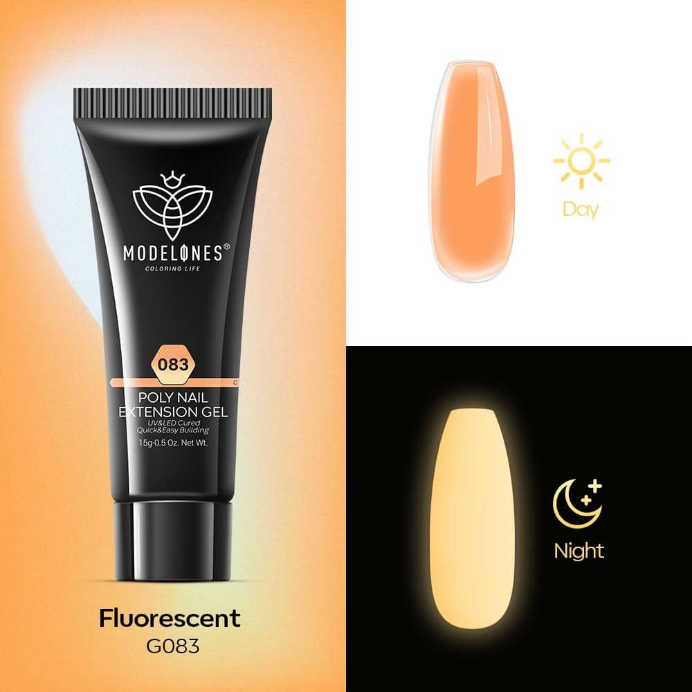 Fluorescent Orange - Poly Nail Gel (15g) - MODELONES.com