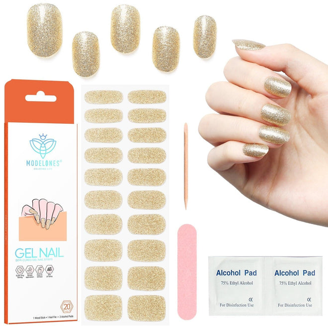 Gold - Semi-Cured Gel Nail Strips - MODELONES.com