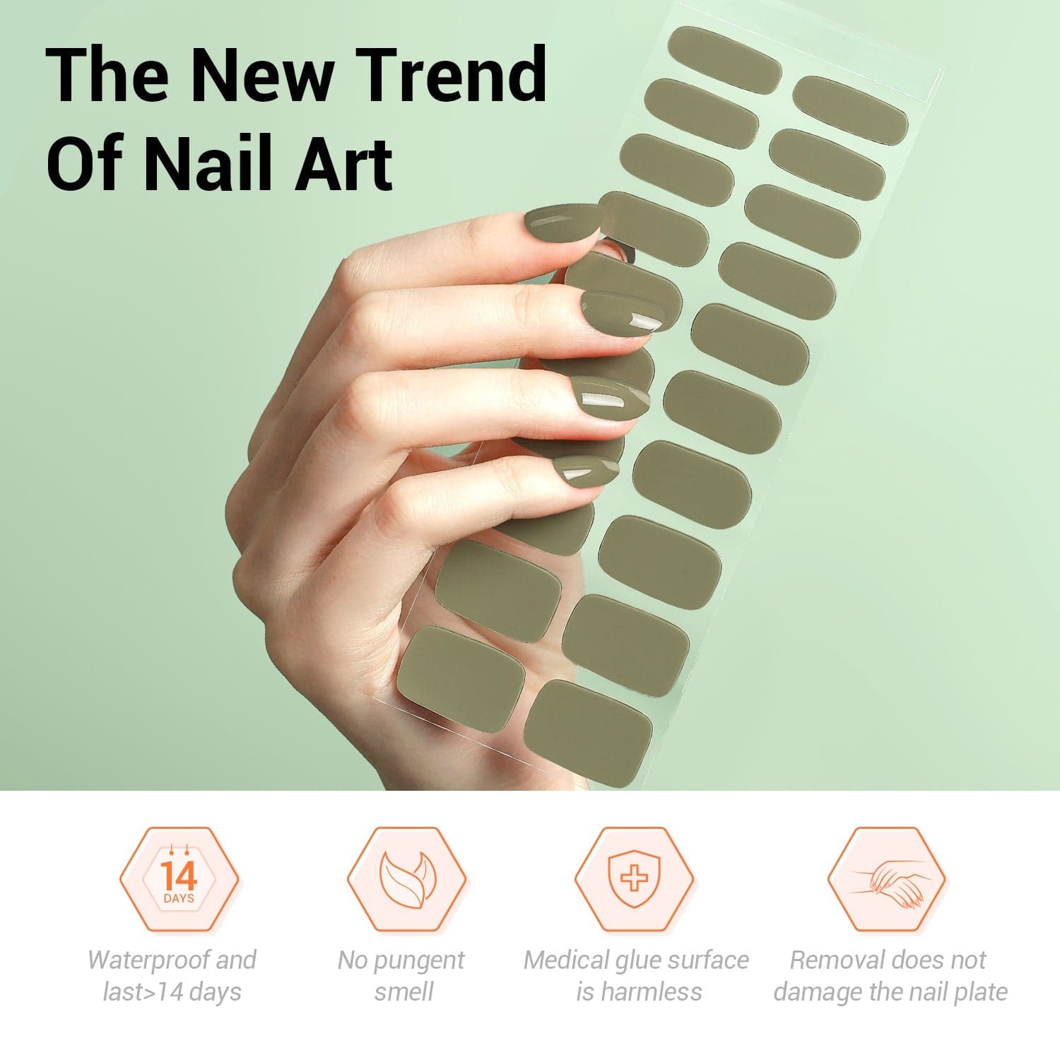 Green - Semi-Cured Gel Nail Strips - MODELONES.com