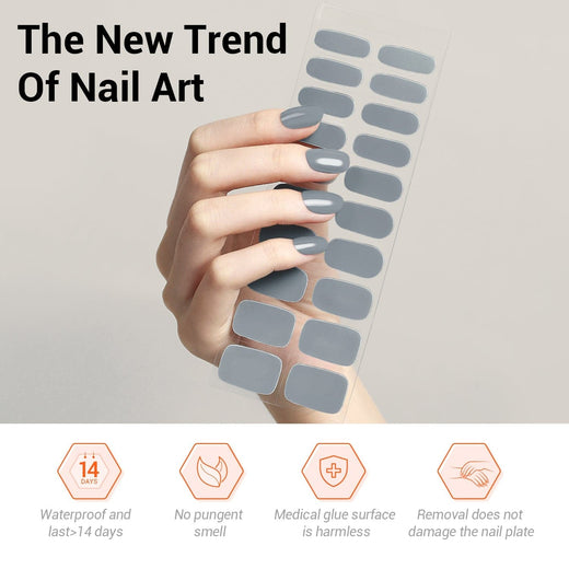 Grey - Semi-Cured Gel Nail Strips - MODELONES.com