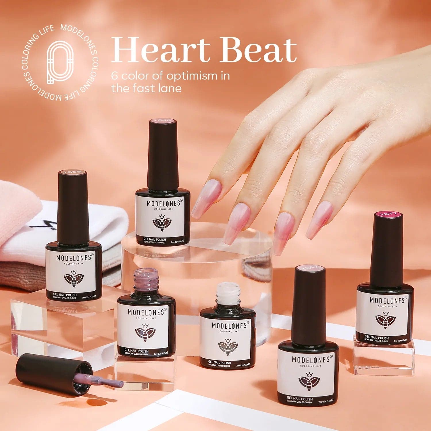 Heart Beat - 6 Shades Gel Nail Polish Set - MODELONES.com