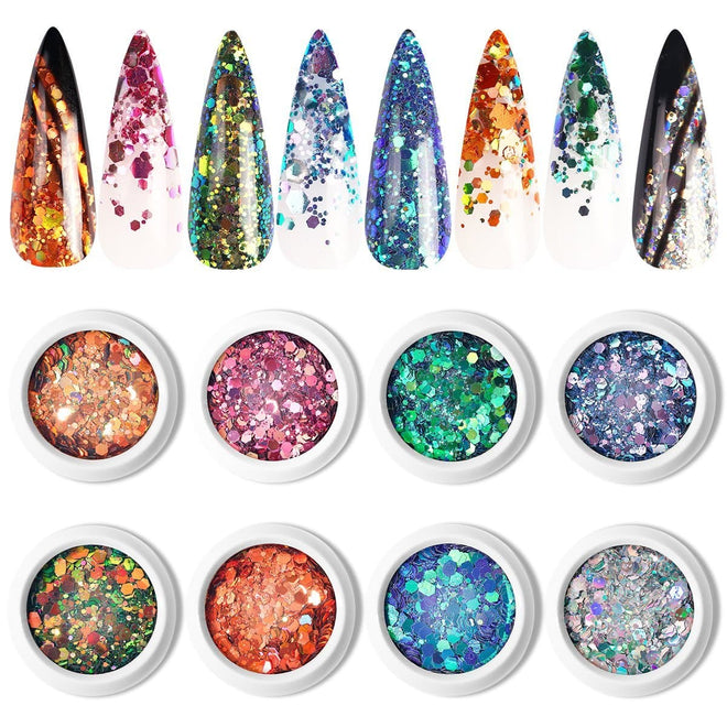 Holographic Shiny - Nail Art Glitter Kit - MODELONES.com