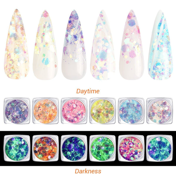 Horizon Glow - Luminous Nail Art Glitter Kit - MODELONES.com