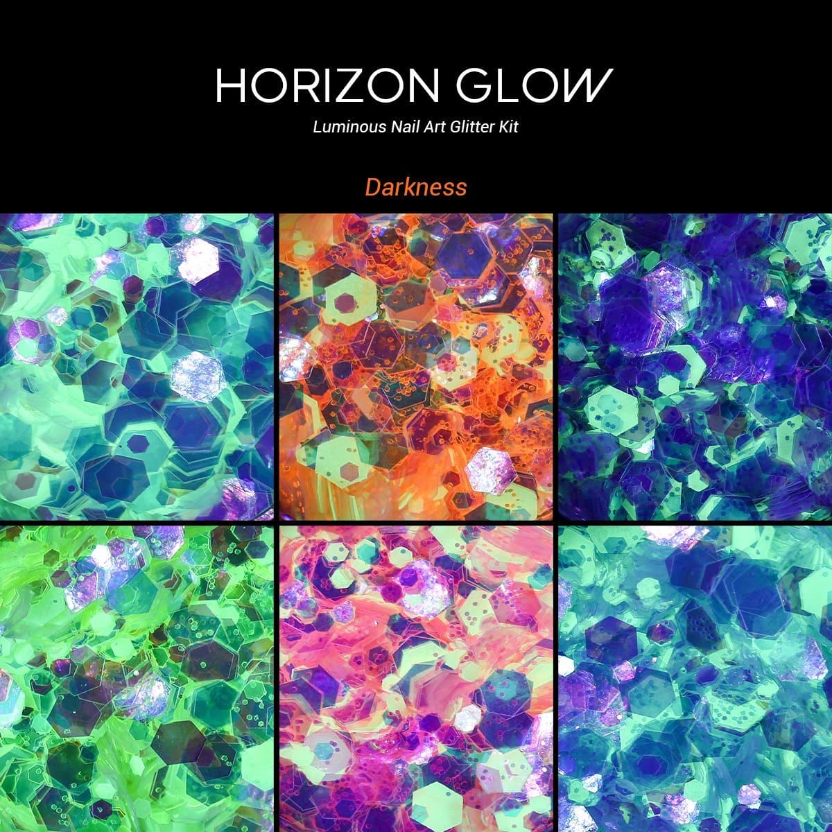 Horizon Glow - Luminous Nail Art Glitter Kit - MODELONES.com