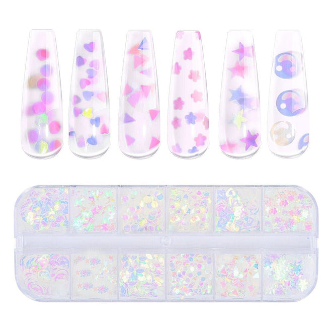 Iridescent Mylar Flakes - Nail Art Glitter Kit - MODELONES.com