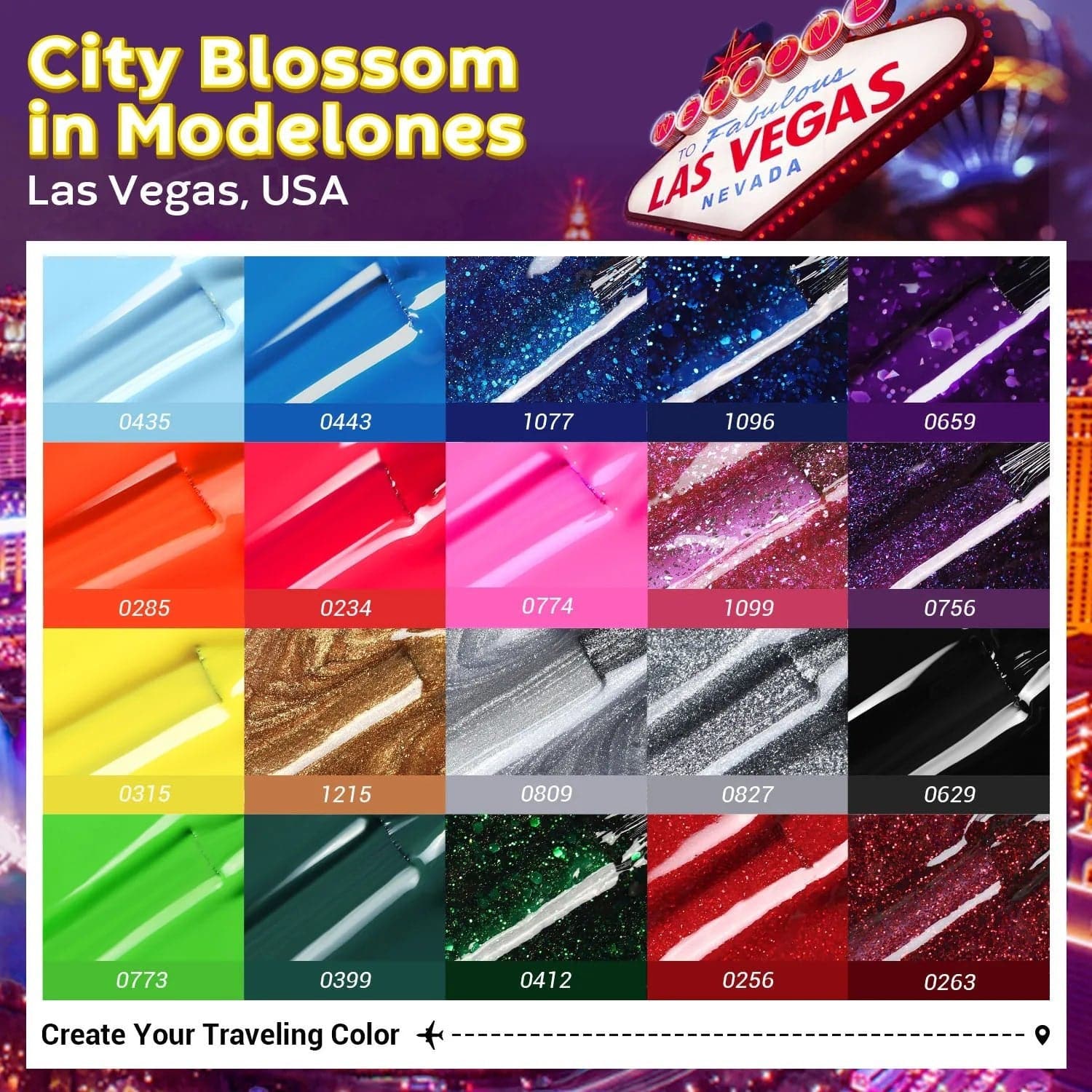 Modelones Gel Nail Polish Kit-7ml 20 Colors Top Base Coat - Las Vegas