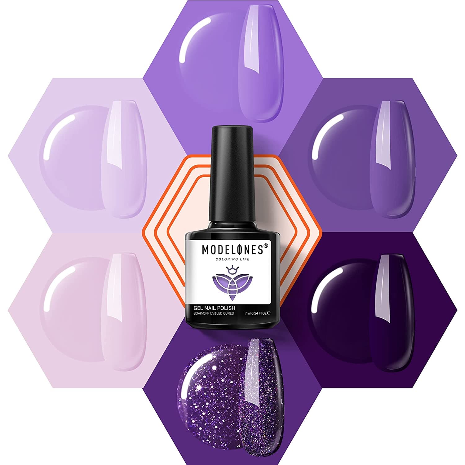 Lilac Obsessions - 6Pcs Inspire Gel Set 10ml【US ONLY】 - MODELONES.com