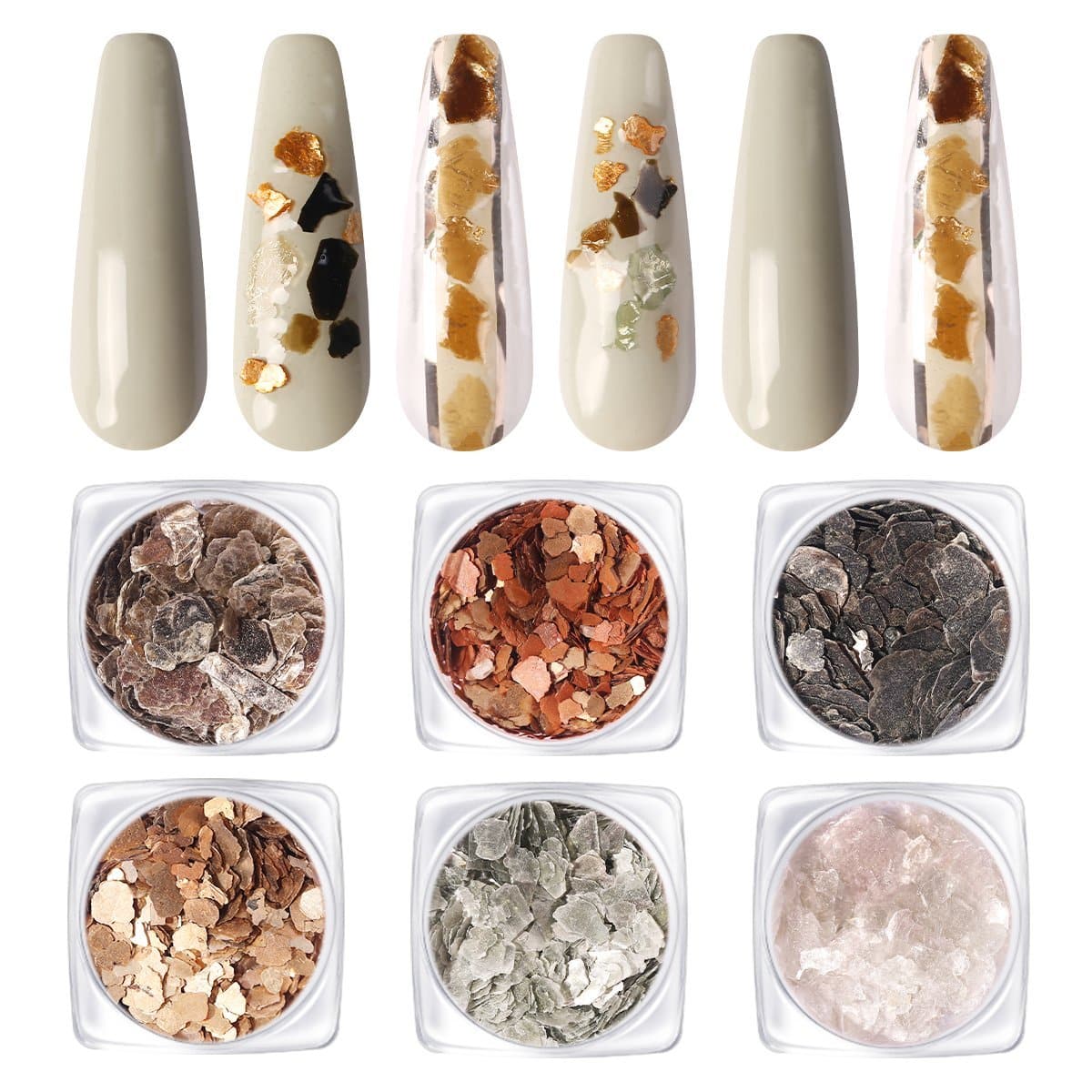 Modelones Nail Accessory Art Glitter Kit - Iridescent Mylar Flakes