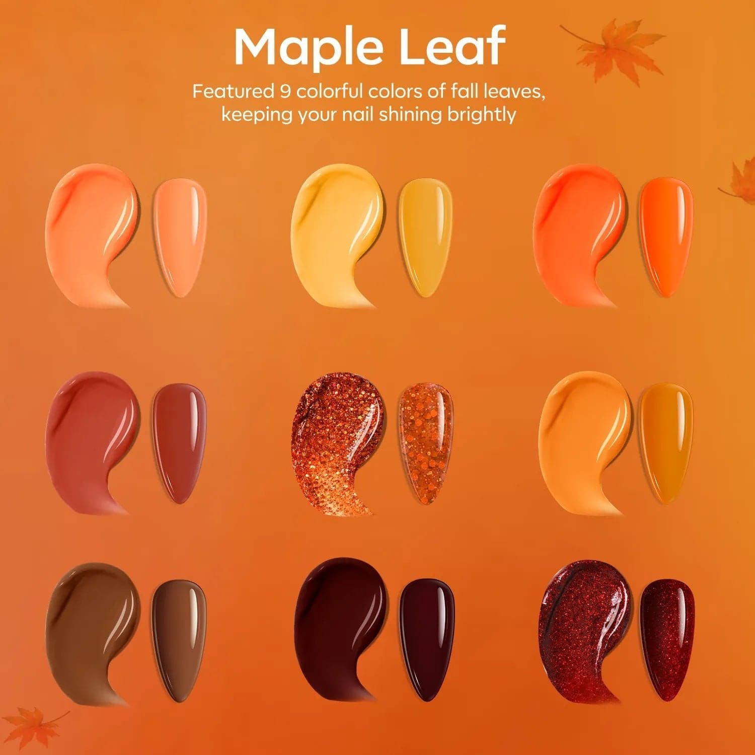Maple Leaf - 9 Shades Solid Cream Gel Polish Color Cube - MODELONES.com