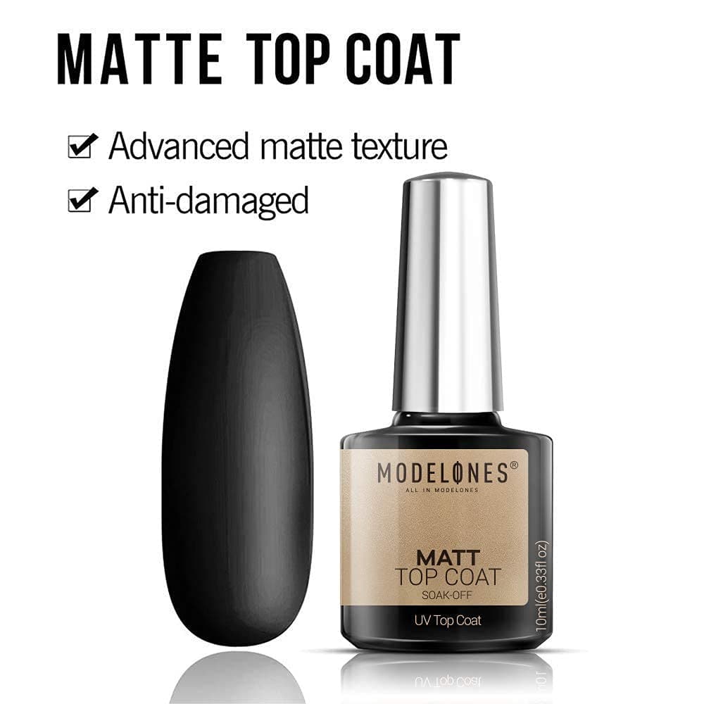 Modelones Matte & Shine Top Coat High Glossy With Base Gel Set