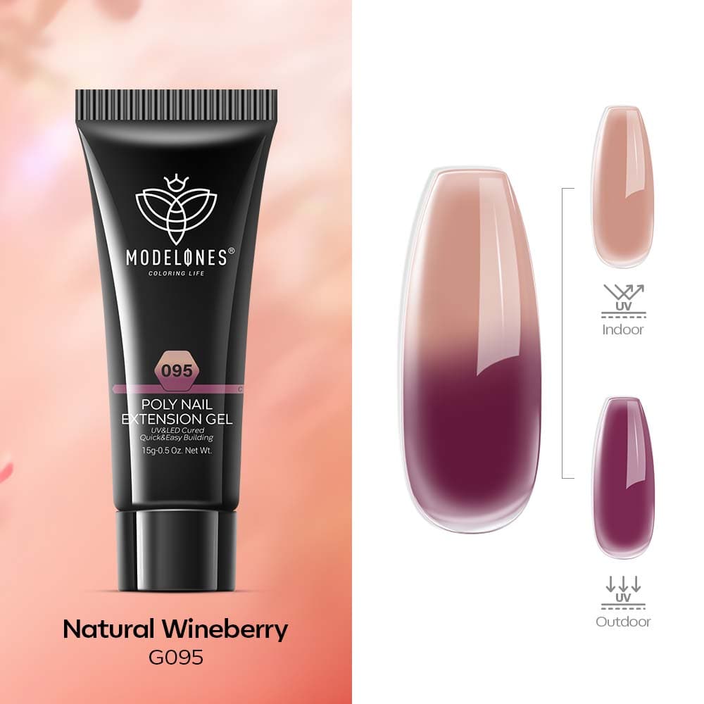 Natural Wineberry - Light Color Changing UV Poly Nail Gel (15g) - MODELONES.com