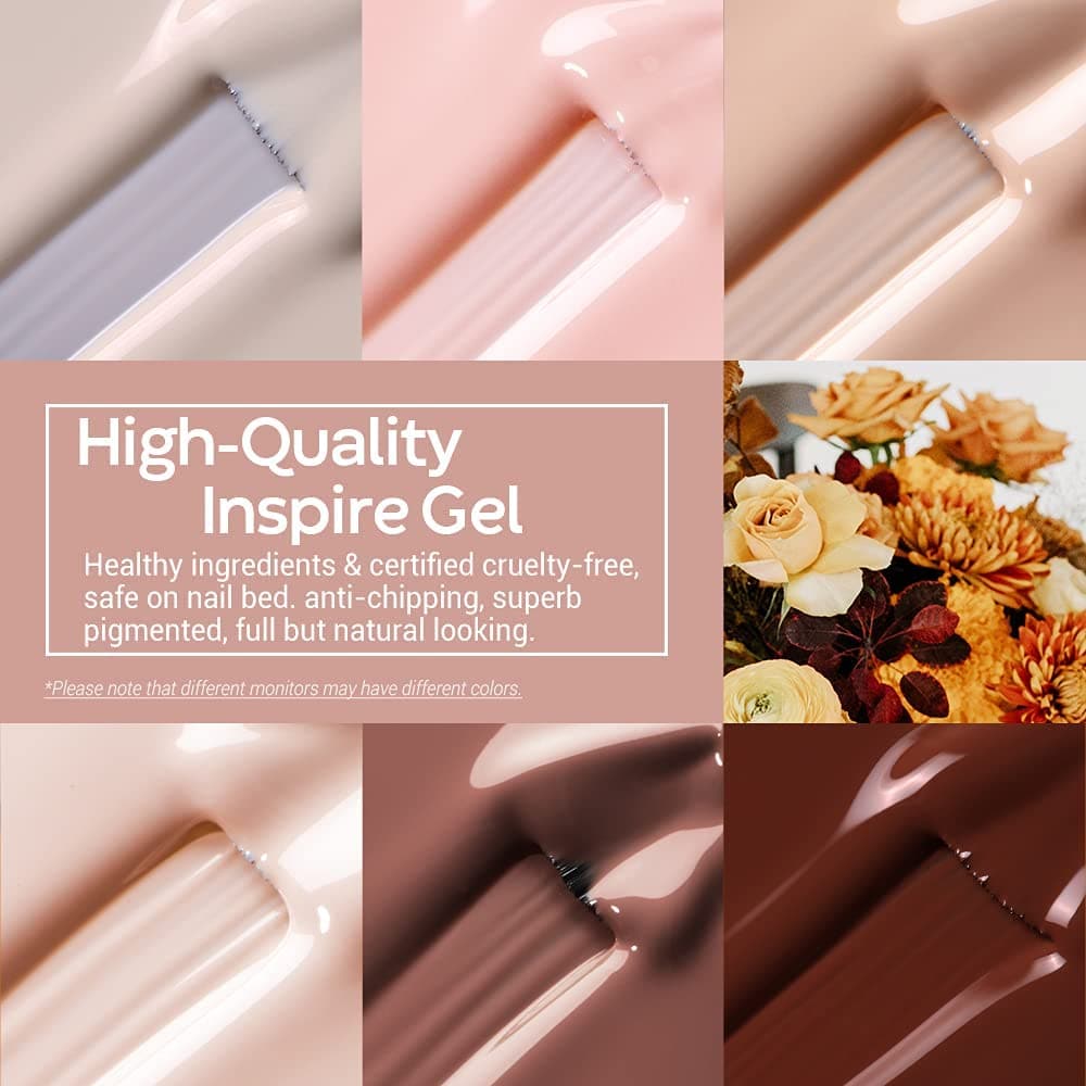 Pink & Brown Skin Tones- 6Pcs Inspire Gel Set 7ml【US ONLY】 - MODELONES.com