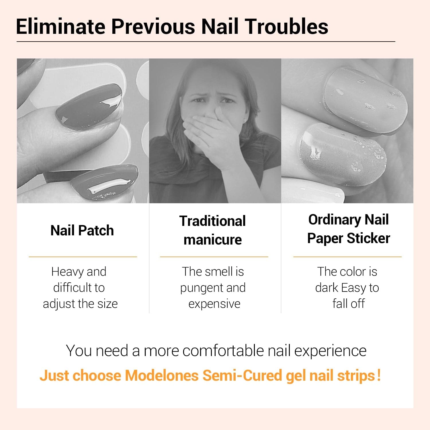 Pink - Semi-Cured Gel Nail Strips - MODELONES.com