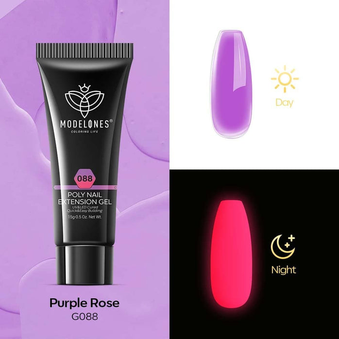 Purple Rose - Luminous Poly Nail Gel (15g) - MODELONES.com