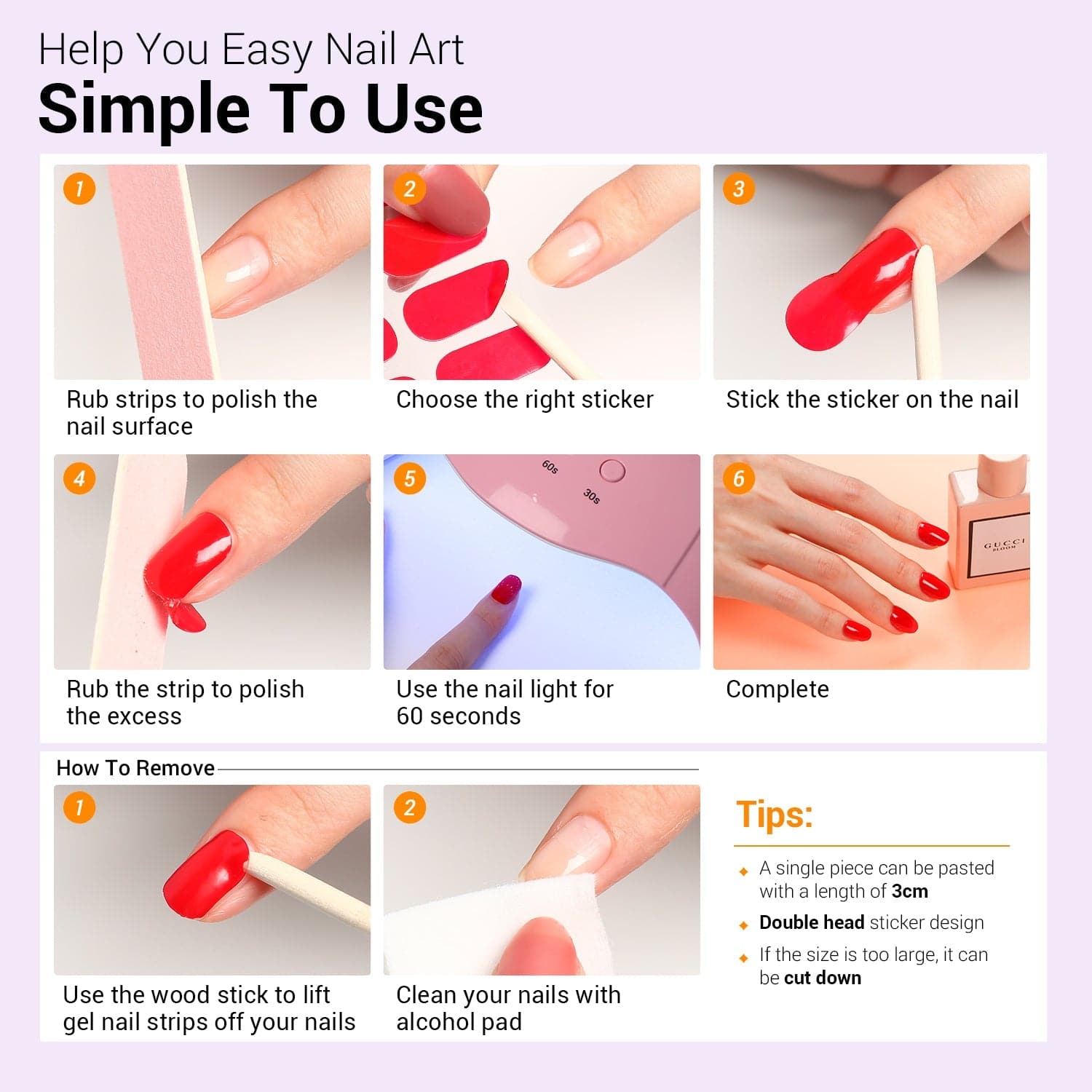 Purple - Semi-Cured Gel Nail Strips - MODELONES.com