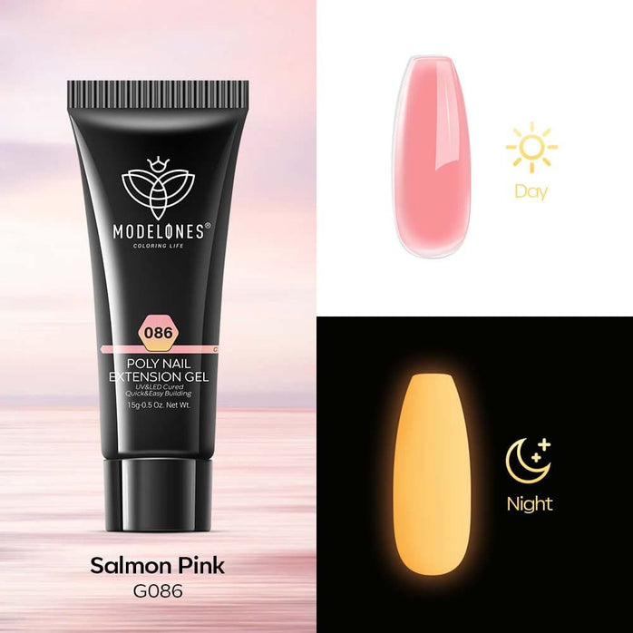 Salmon Pink - Luminous Poly Nail Gel (15g) - MODELONES.com