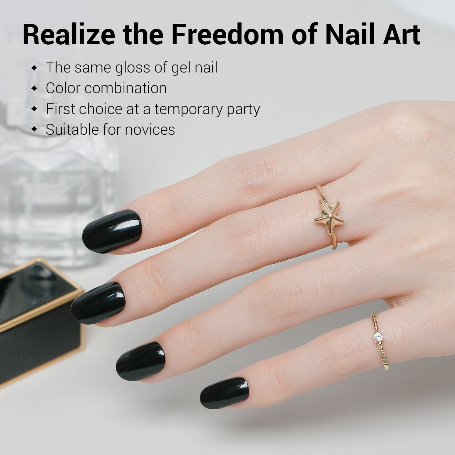 Super Black - Semi-Cured Gel Nail Strips - MODELONES.com