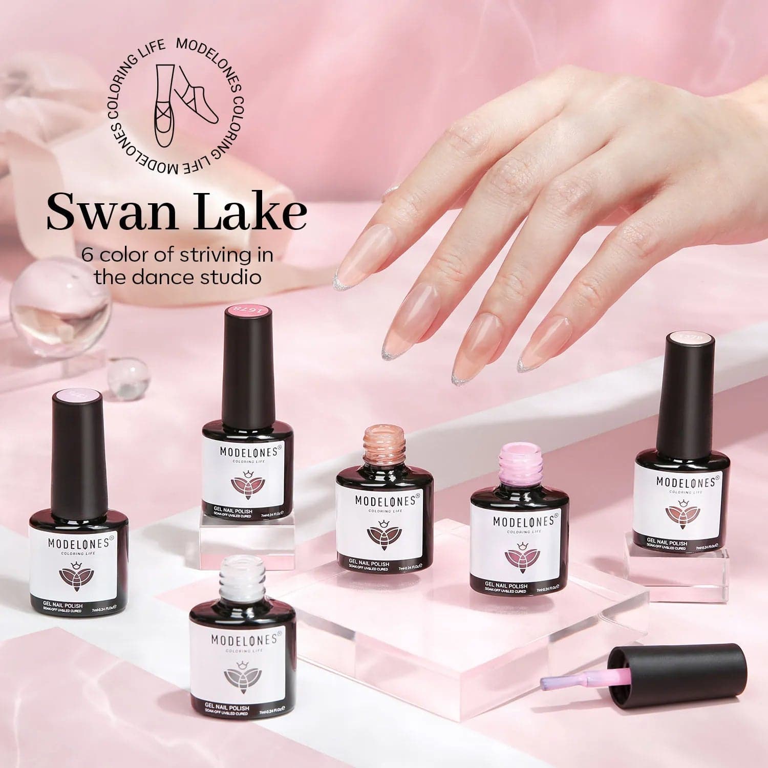 Swan Lake - 6 Shades Gel Nail Polish Set - MODELONES.com