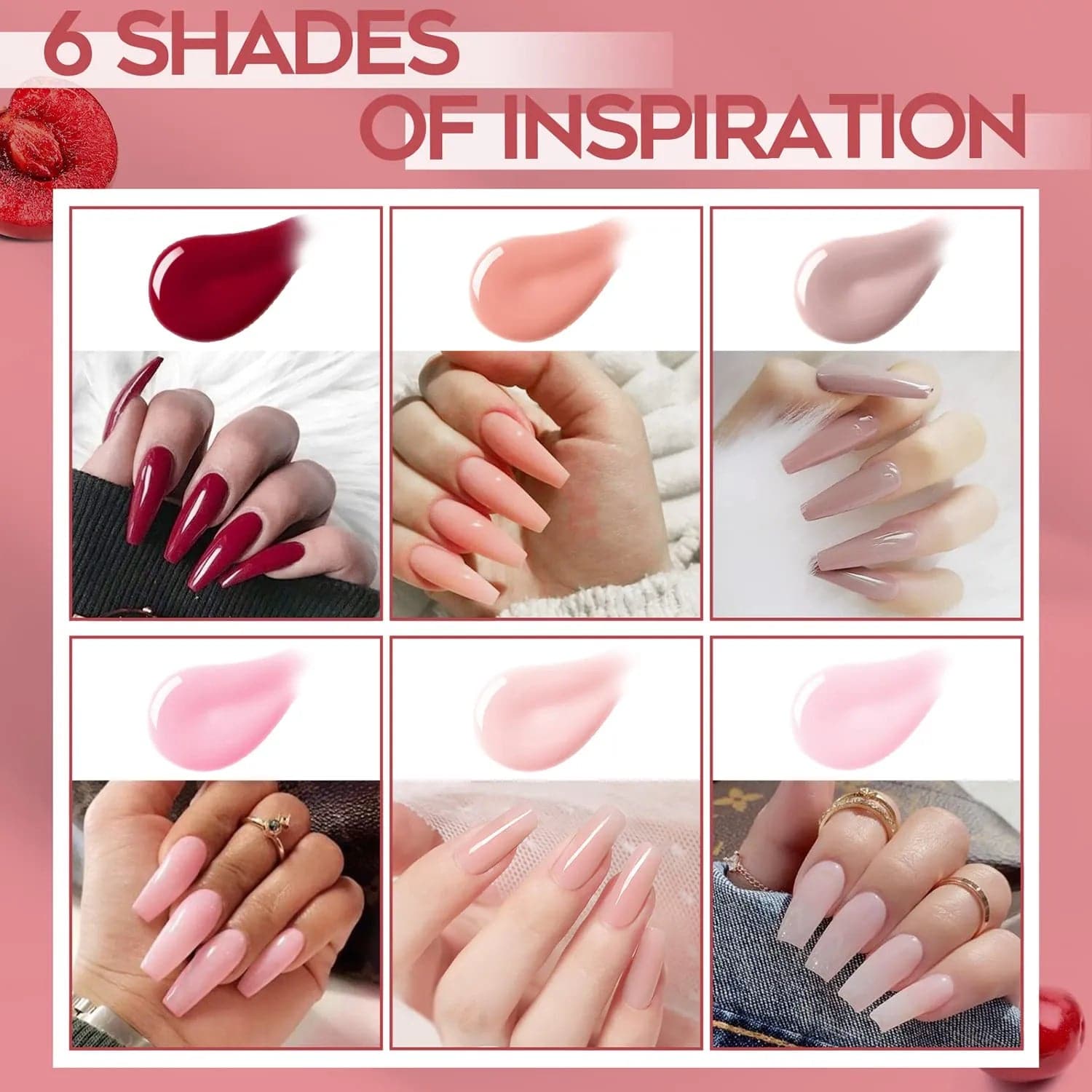 Sweet Red - 22Pcs Poly Nail Gel Kit 【US ONLY】 - MODELONES.com