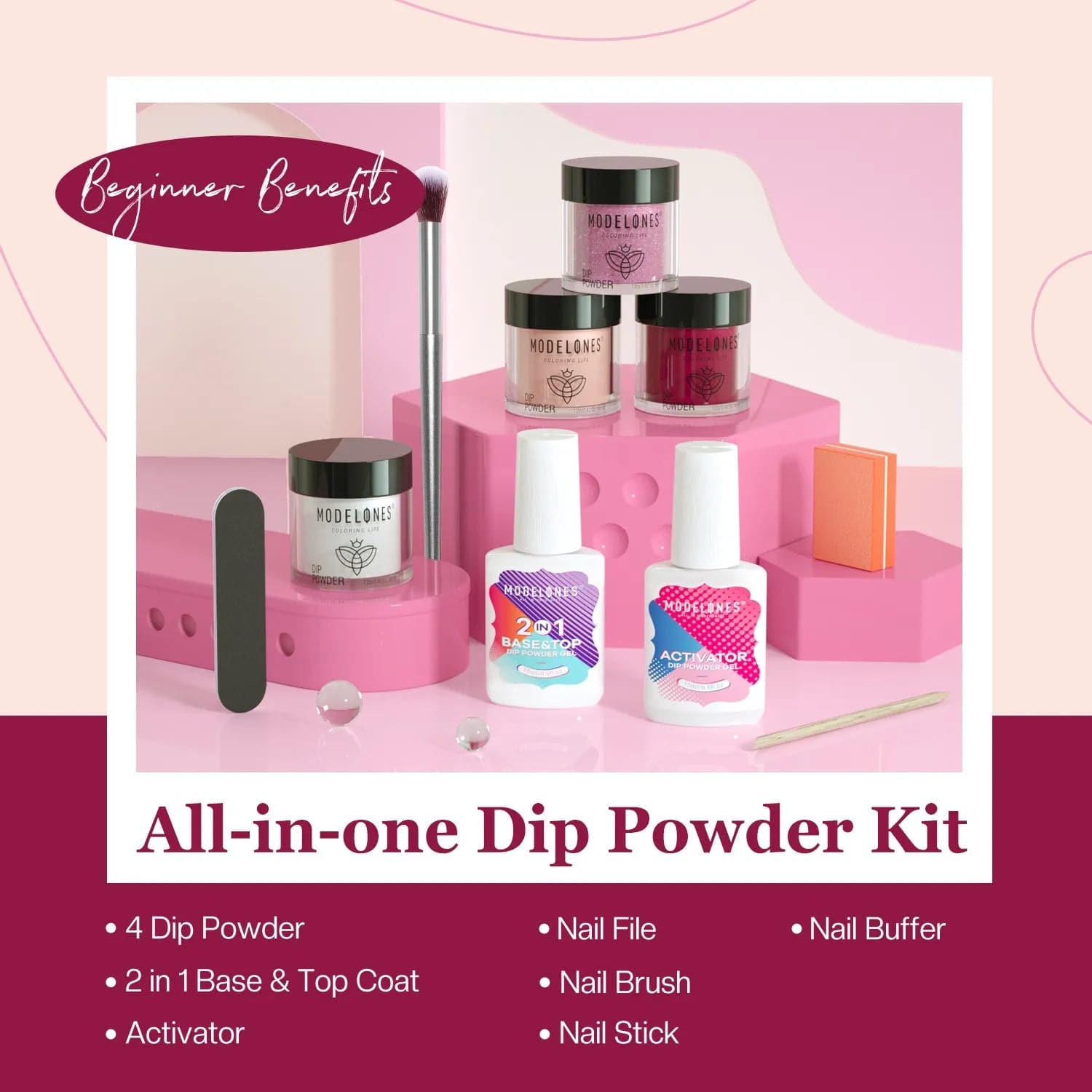 Witty Lady - 10Pcs Dipping Powder All-In-One Kit 【US ONLY】 - MODELONES.com